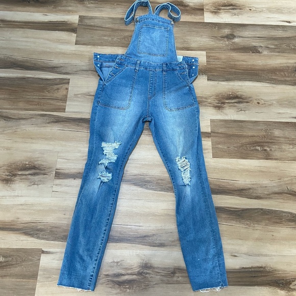 Guess Jeans Guess Overalls Womens 26 Denim Light Wash Distressed